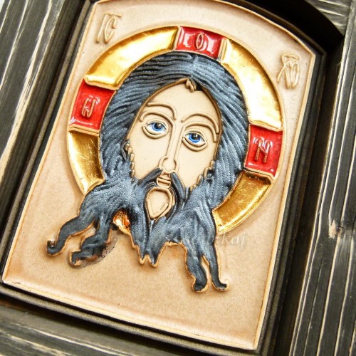 Ikona Jezus Chrystus Mandylion - ceramika szkliwiona