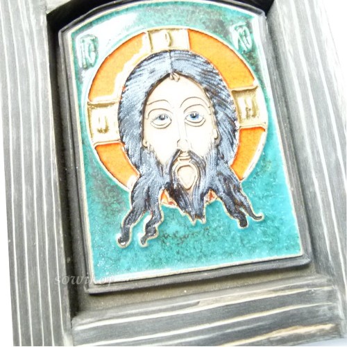 Ikona ceramiczna szkliwiona Jezus Chrystus Mandylion
