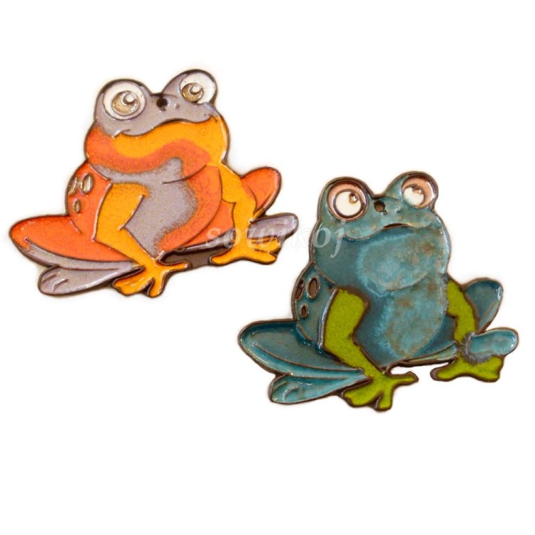 Kolorowe żaby ceramiczne