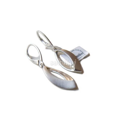 Kolczyki pętle proste wrzeciona srebro satynowane