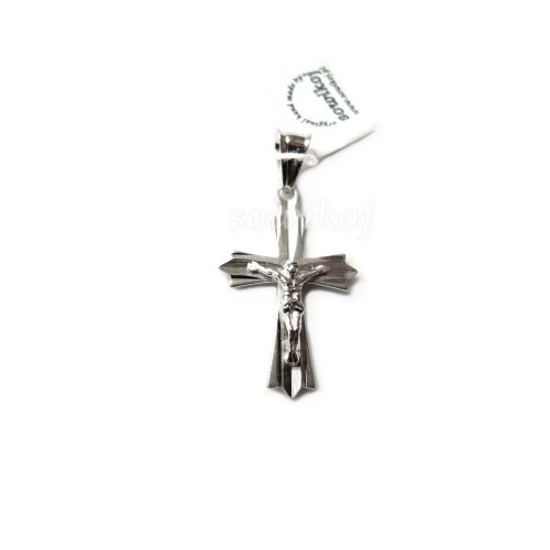 Srebrna rodowana zawieszka krzyżyk  mniejszy