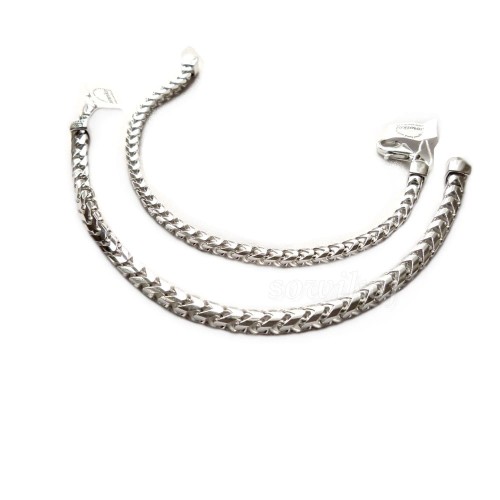 Srebrne bransoletki romby grube przestrzenne - porównanie