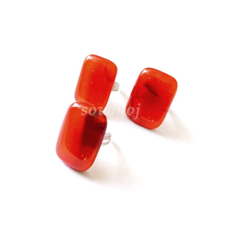 Szklane pierscionki ręcznie robione w manufakturze - unikat