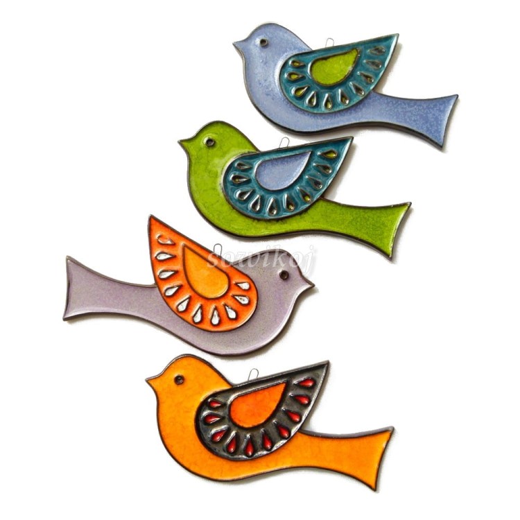 Ptaszek ceramiczny gołąbek Duży -  ceramika ozdobna na ścianę