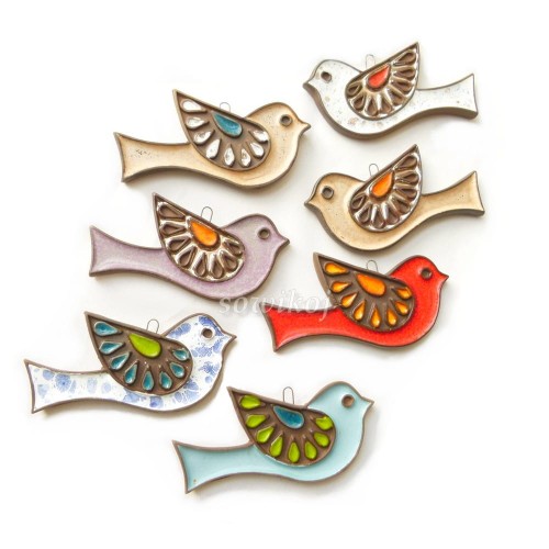 Małe ceramiczne ptaszki - gołąbki - różne kolory