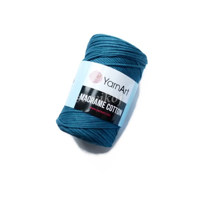 cotton macrame sznurek w kolorze morskim - szafirowym nr 789 YarnArt