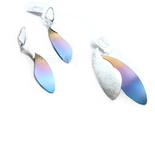 komplet biżuterii srebrnej z tytanem