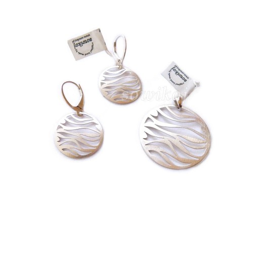 Kolczyki i wisiorek koło srebro925