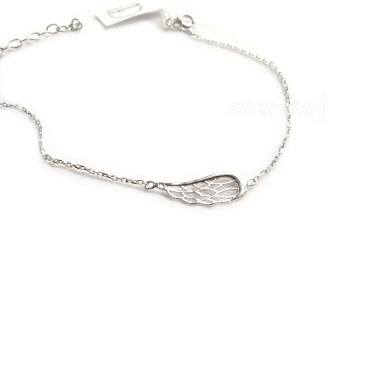 Bransoletka z zawieszką ażurową skrzydło ze srebro 925