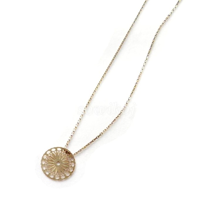 Rozetka - łańcuszek srebrny pozłacany