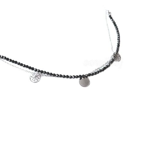 Celebrytka - bransoletka - wersja srebro pozłacane - 3 zawieszki trzy elementy