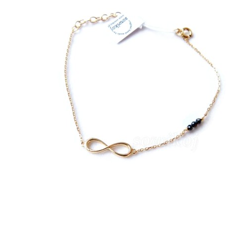 Srebrna bransoletka z nieskończonością i spinelami