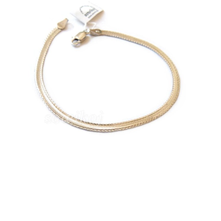 Srebrna bransoletka pasek płaska mieniąca się