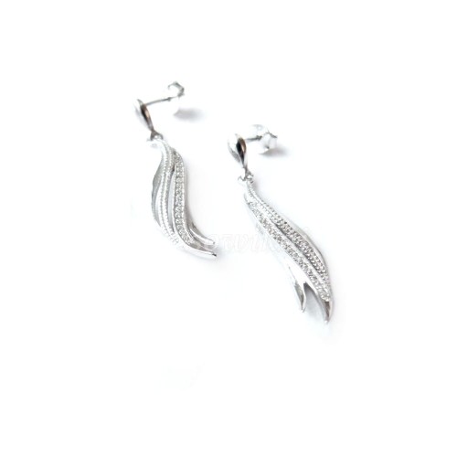 Długie kolczyki wiszące fale srebro 925