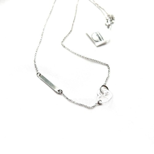 Srebrne serduszko na łańcuszku - podwójne serduszka w zawieszce