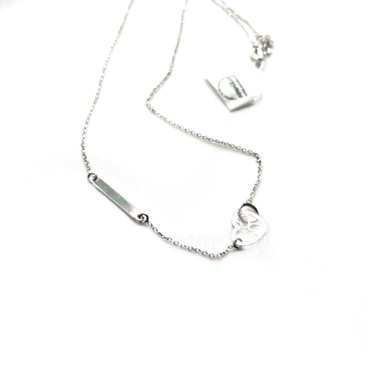 Srebrne serduszko na łańcuszku - podwójne serduszka w zawieszce