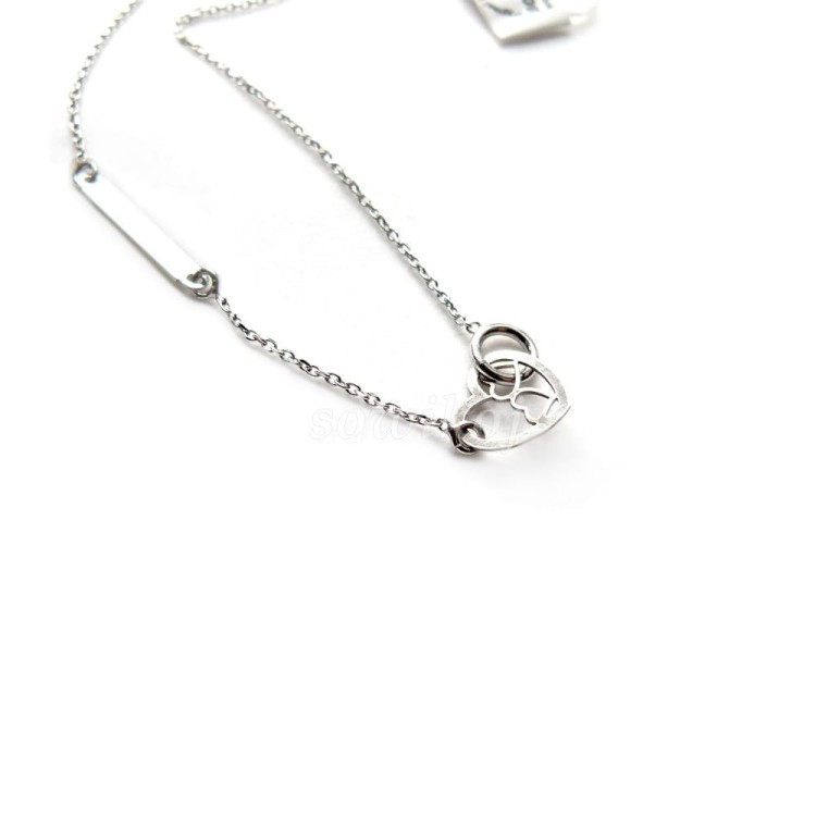 Łańcuszek z serduszkiem i beleczką - srebro 925