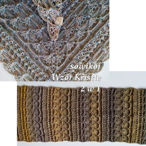 2w1 wzór na chustę Kristle wraz z szalem - szydełkowe chusty