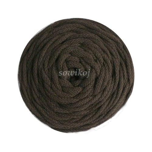 Sznurek bawełniany do robienia na szydełku gruby 5 mm czekoladowy brąz La Corda