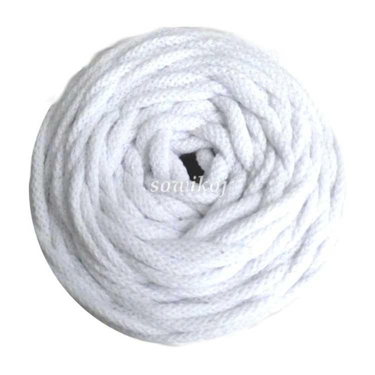 Sznurek bawełniany z rdzeniem 5mm biały LaCorda cotton cord 5