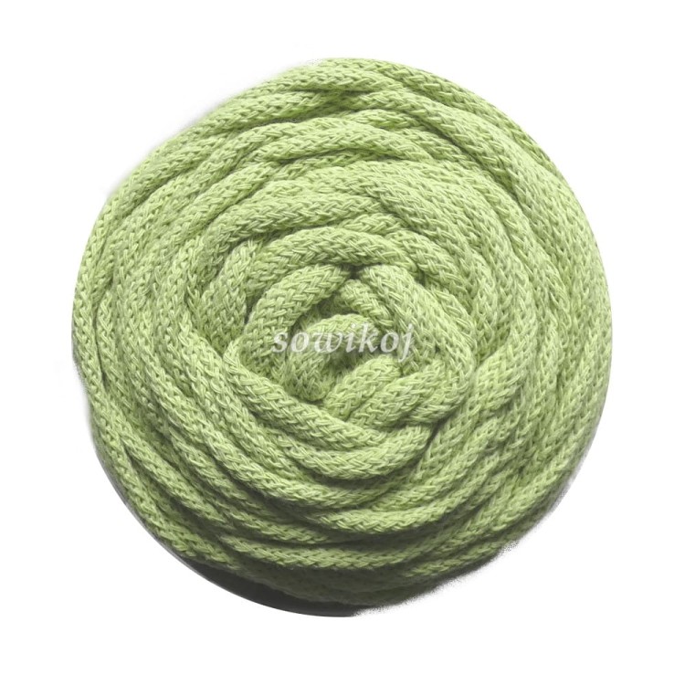 Sznurek bawełniany z rdzeniem 5mm zielony jasny - limonka 34