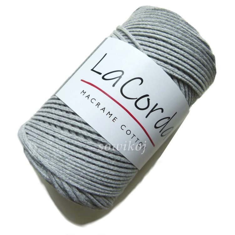 Bawełniany sznurek bez rdzenia 3mm szary 06