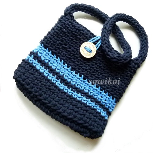 Przykładowa realizacja ze sznurka w kolorze granatowym i niebieskim