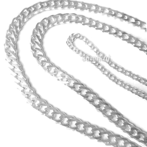 Srebrne męskie łańcuszki grube wzór romb- porównanie - tu wewnętrzny