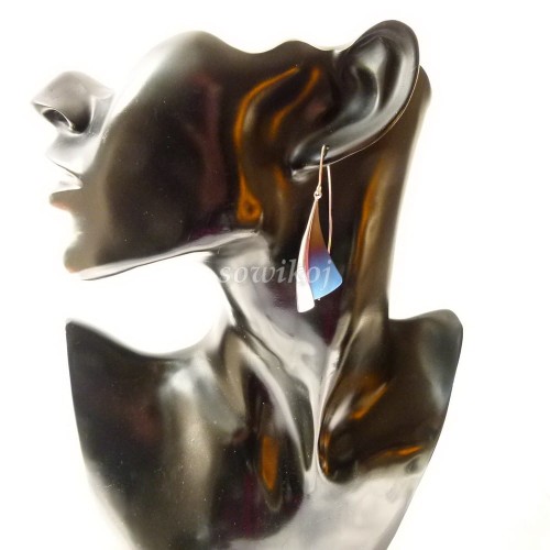 Srebrne tytanowe kolczyki długie żagle