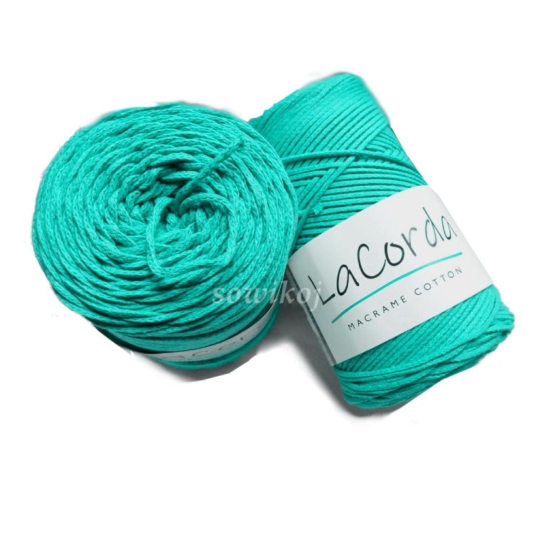 Sznurek bawełniany do makramy i robienia na szydełku - ciemna Mięta kol.585