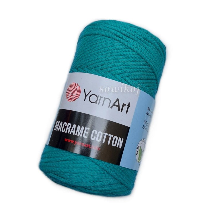 sznurek do makramy - petrol - szmaragdowy niebieski