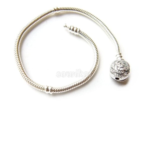 Srebrna baza bransoletki w typie Pandory do czarmsów