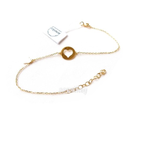Bransoletka pozłacane srebro - dwa serduszka - celebrytka
