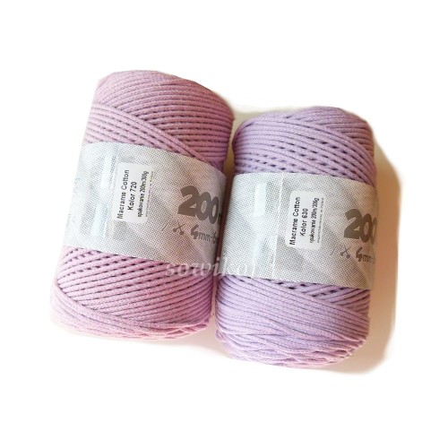 Porównanie kolorów sznurków bawełnianych kolor 720 i tu 630 po prawej