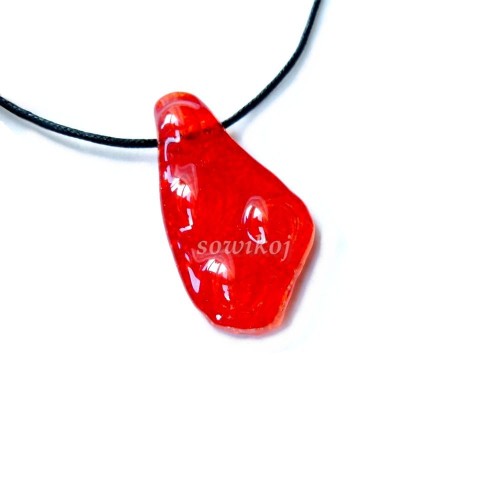 Lawa- wisior szklany pomarańcz malina