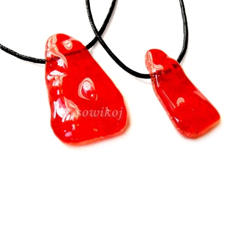 Szklany wisior lawa - podłużny