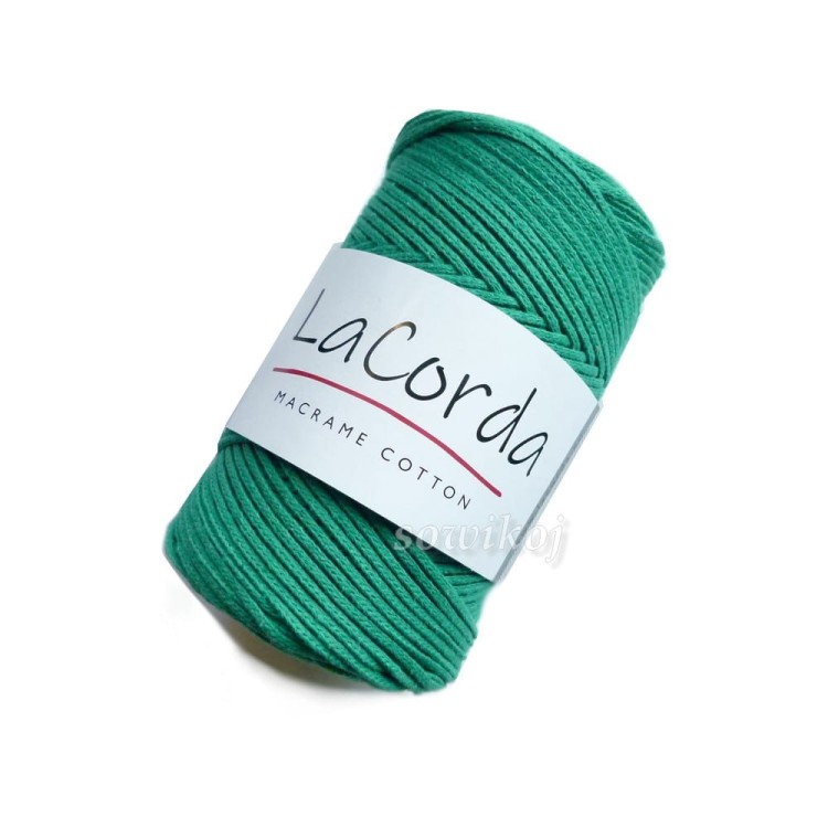 Sznurek bawełniany pleciony  3mm kolor - trawiasta zieleń lekka butelka kol.700