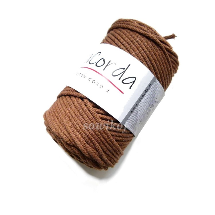 Sznurek bawełniany z rdzeniem 3-4mm gorzka kawa z kropla mleka kol.230