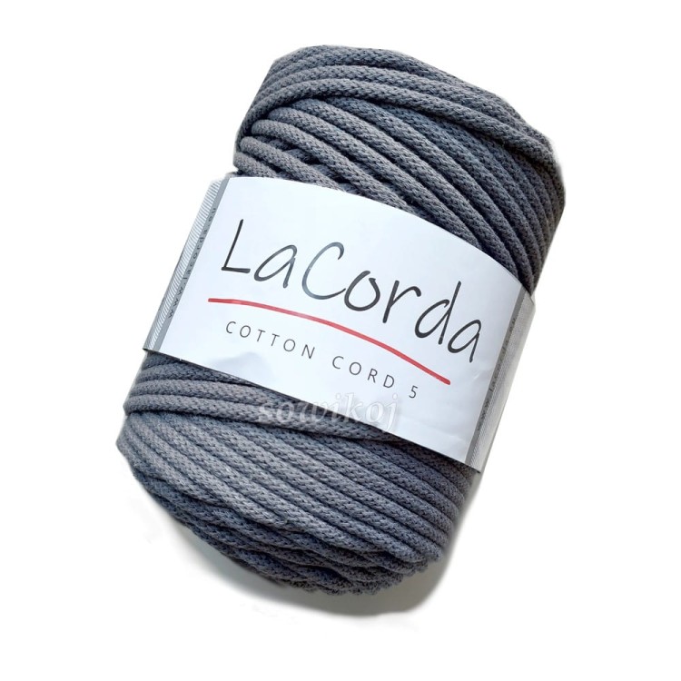 Sznurek bawełniany z rdzeniem ciemny szary kolor 680