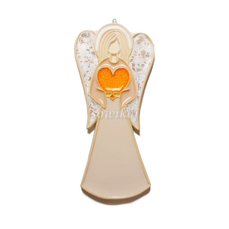 17cm aniołek do powieszenia na ścianie ceramika szkliwiona