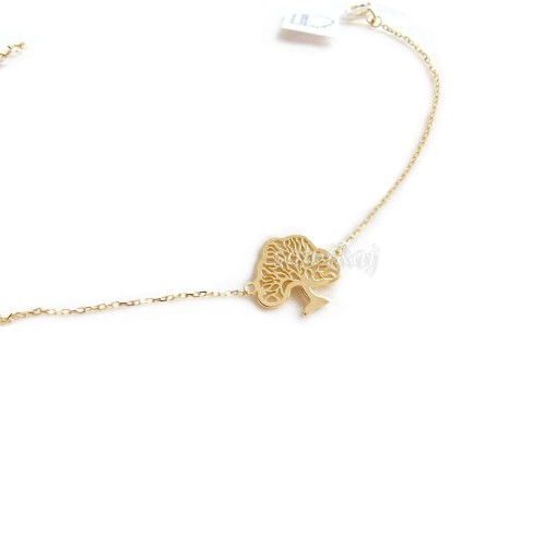 Srebro 925 pozłacane - bransoletka z drzewkiem