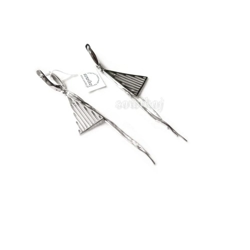 Srebrne długie kolczyki z wiszącymi linkami - srebro 925