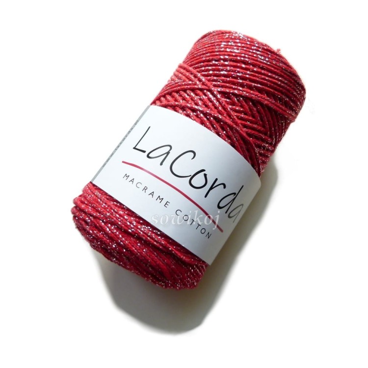 Sznurek bawełniany ze srebrna nitką kolor 370S