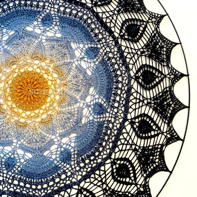 Zbliżenie mandali - detal - wzory szydełkowe