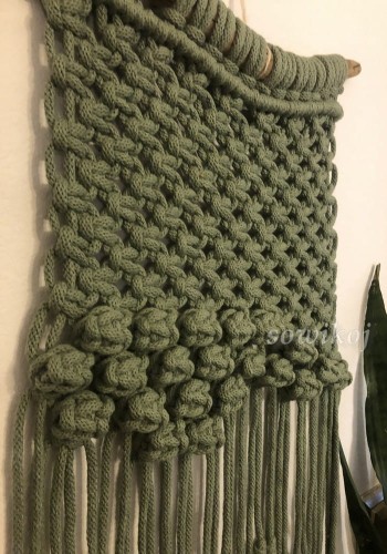 Makrama ze sznurka w kolorze khaki 5mm