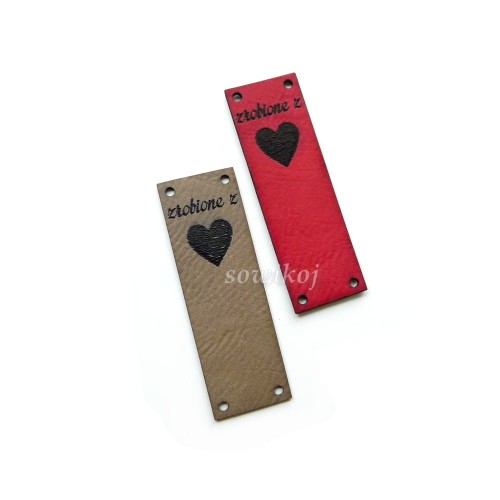 Naszywka w kolorze brązu i czerwieni