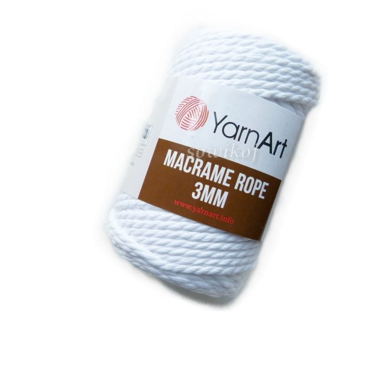 Sznurek do makramy YarnArt ROPE 3mm biały kol.751