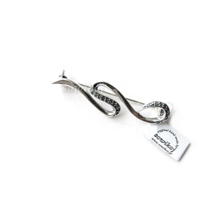 Srebrna broszka w kształcie węża - wąż - srebro 925