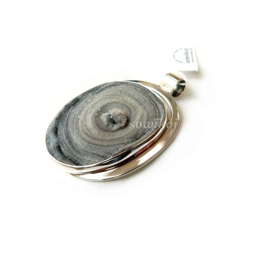 Duży wisiorek srebrny - róża chalcedonowa -ręcznie robiona oprawa srebro 925