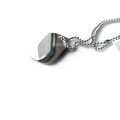 Srebrna blaszka do grawerowania - nieśmiertelnik z łańcuszkiem